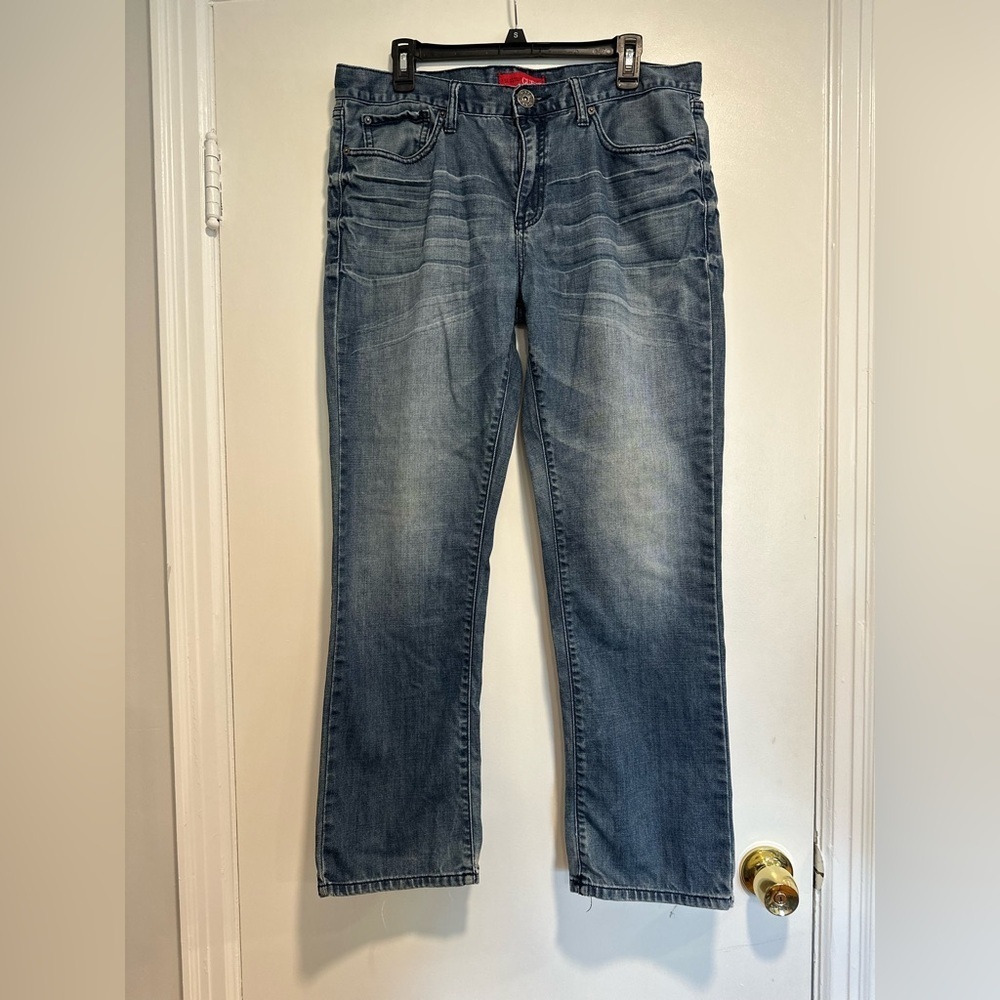 Guess Jeans Mens Slim Straight Del Mar Fit Blue Dark Wash Denim Classic 34x30.